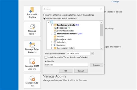 Archive in Outlook for Windows .